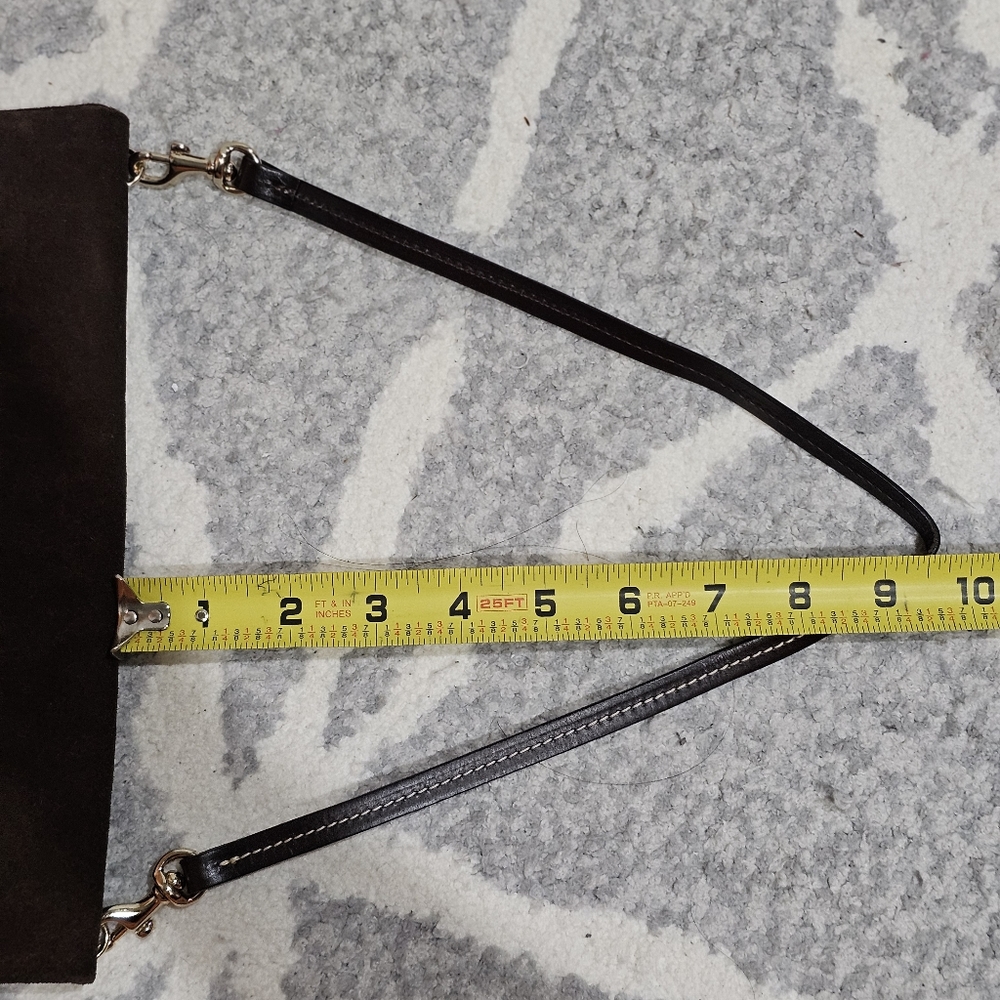 Dooney & Burke Suede Fold Over Clutch Shoulder and Wristlet Bag - Picture 2 of 13